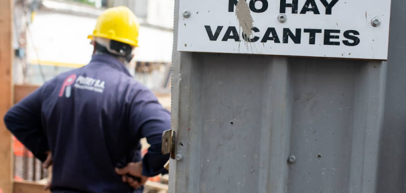 El sector de la construcción presentó una caída del 10% en empleos durante el trimestre agosto-octubre 