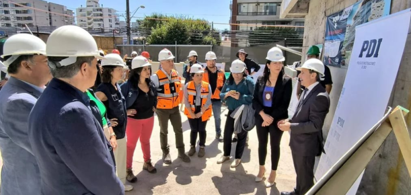 Autoridades destacan avance de obras MOP en cuartel PDI de Viña del Mar